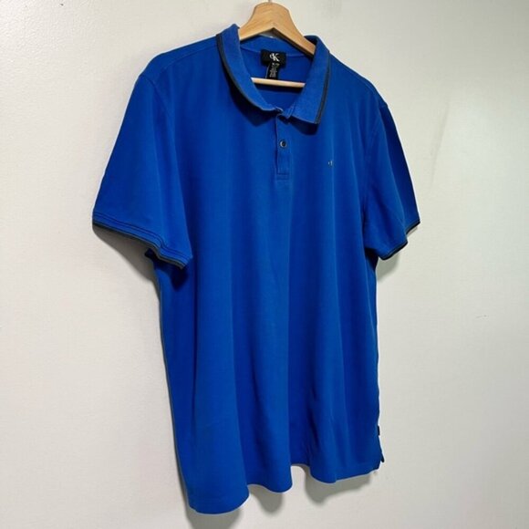 Calvin Klein Men’s XL Pima Cotton Polo Shirt in Royal Blue - Classic Fit - Picture 5 of 13
